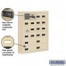 Salsbury Cell Phone Storage Locker - with Front Access Panel - 6 Door High Unit (5 Inch Deep Compartments) - 16 A Doors (15 usable) and 4 B Doors - Sandstone - Surface Mounted - Resettable Combination Locks